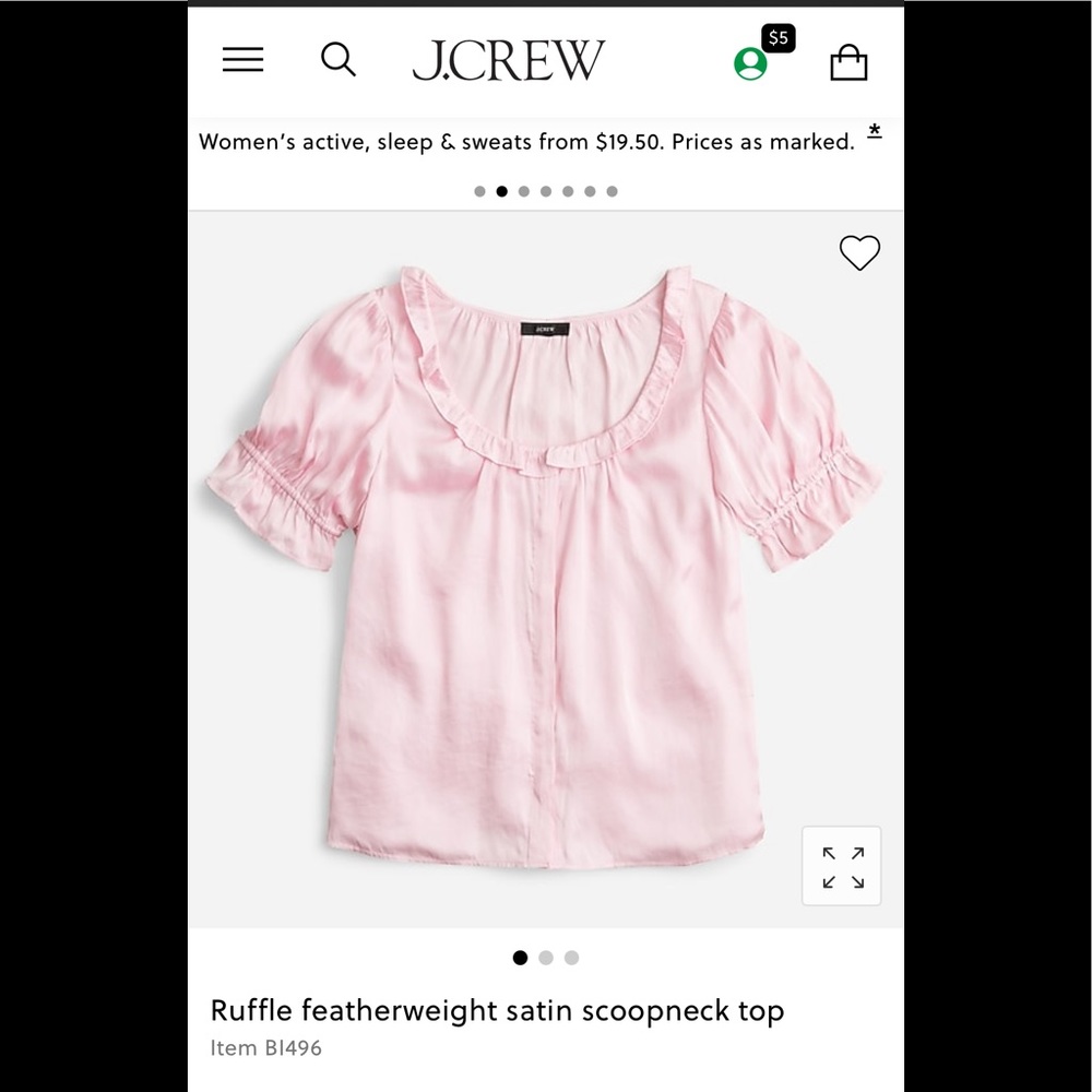 NWT J. Crew Satin Scoopneck